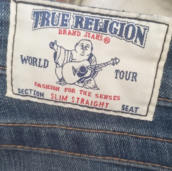 True Religion Blue Jeans Size 26 Straight Leg - Picture 6 of 9